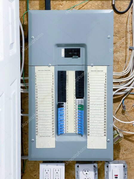 Técnico instalando un tablero eléctrico con interruptores termomagnéticos